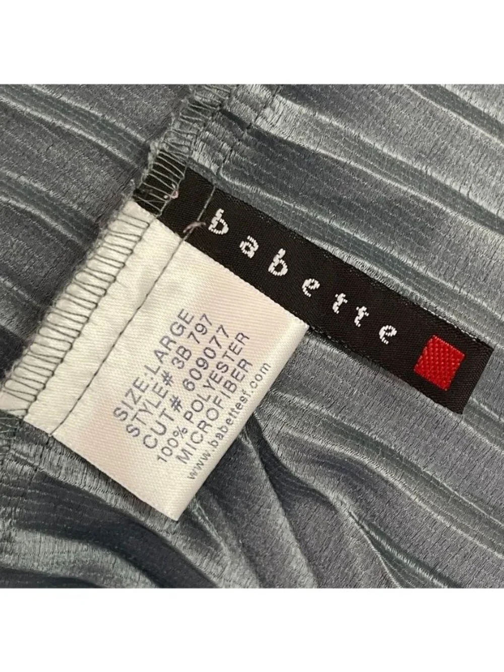 Babette San Francisco Pleated Tunic Shirt L Slate Blue Rare Retired Designer - Picture 9 of 10